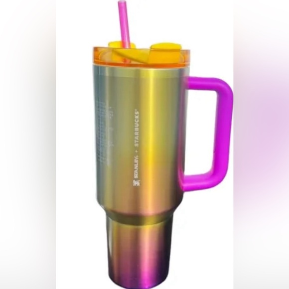 Stanley Starbucks summer 2024 40 oz tumbler 40oz rainbow green purple - Picture 1 of 9
